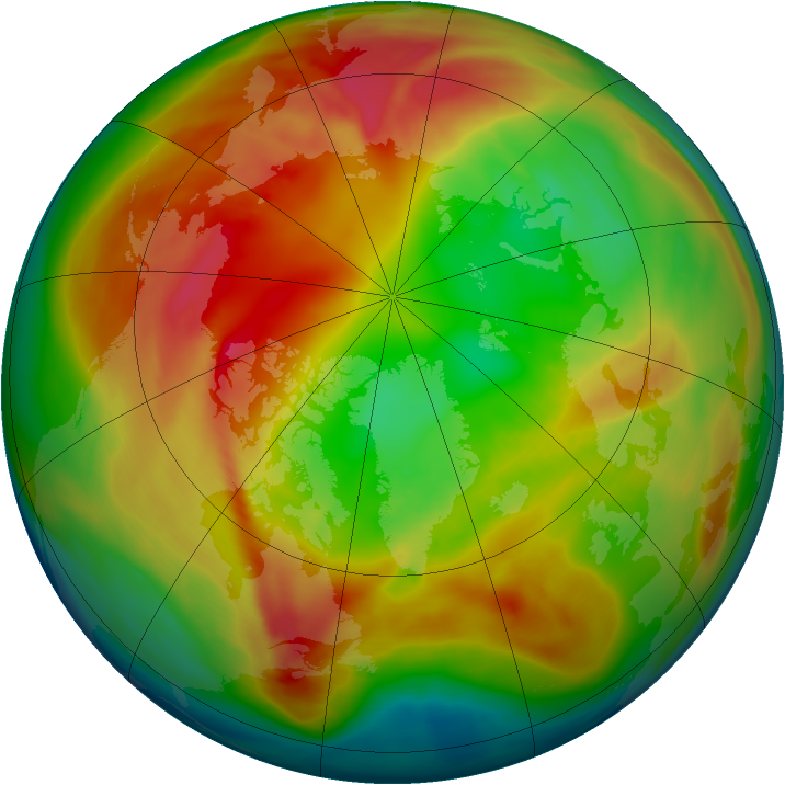 Arctic ozone map for 19 February 2007